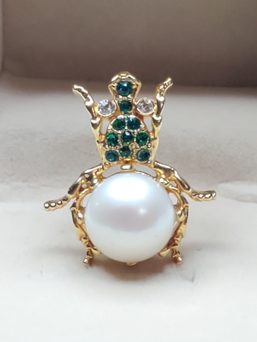 Vtg. Signed MMA South Sea Pearl Spider Brooch